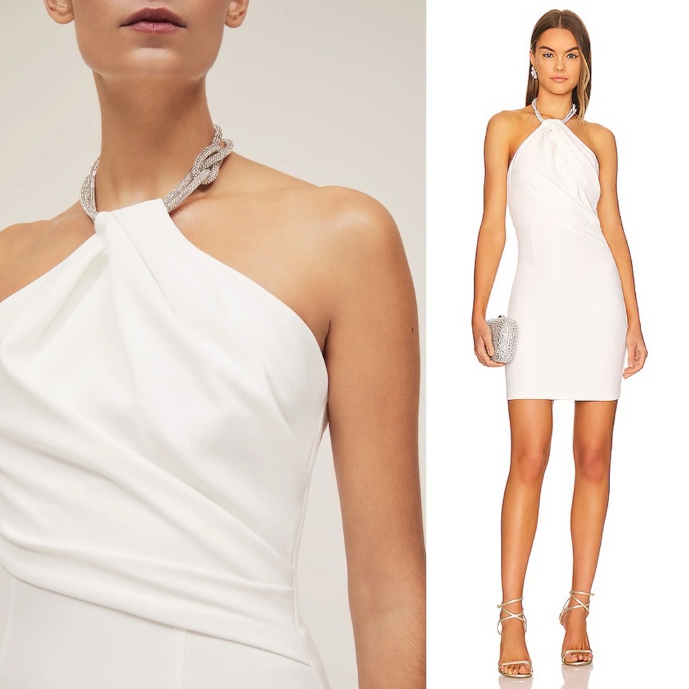 Nwt Solace London Kami Crystal-Embellished Mini Dress White Size 8 Us — image 3 of 8